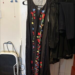 Black Dress with Colorful Floral Design